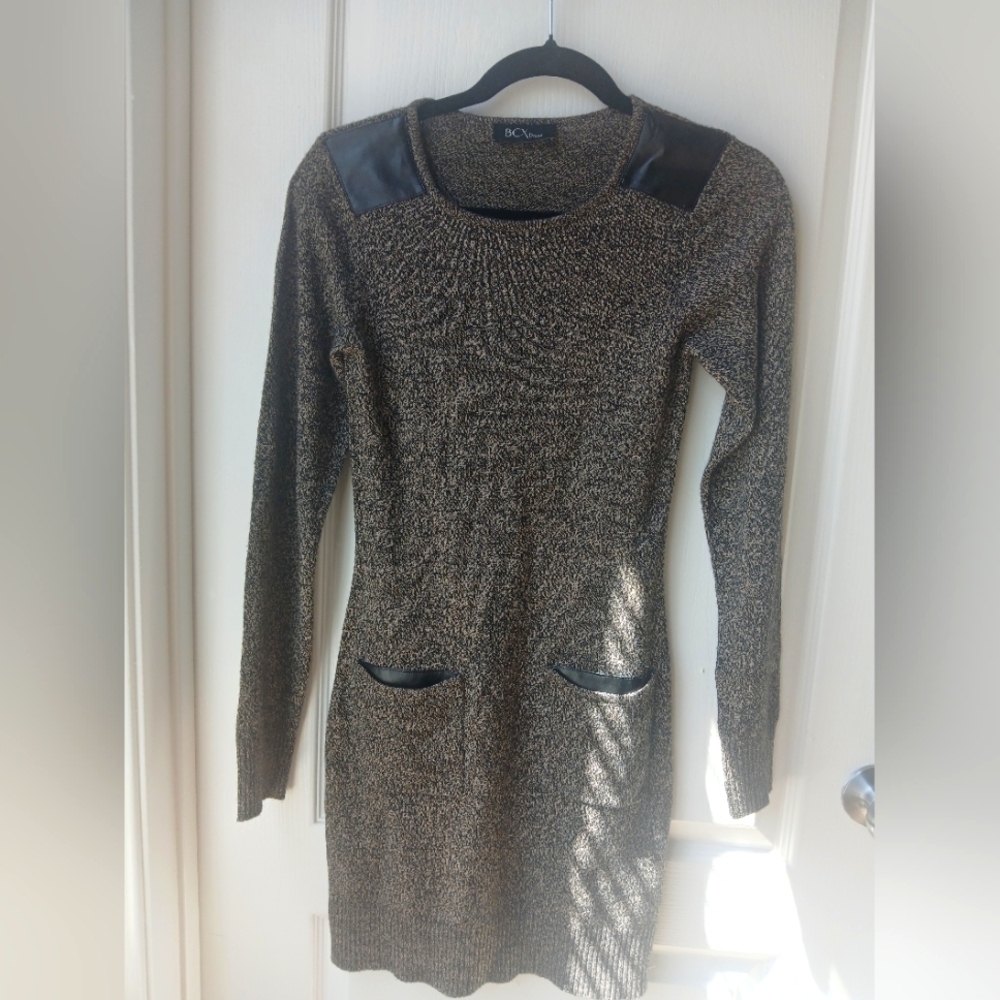 3/$15 BCX Black and Gray Textured Dress